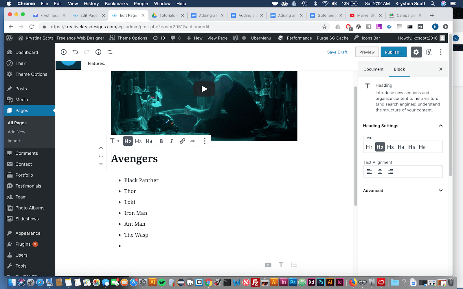 Adding a Heading to Gutenberg - WordPress 5.0