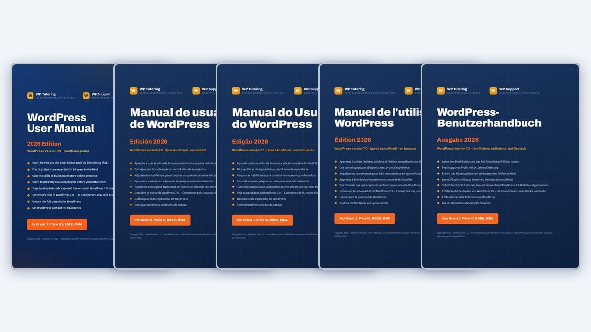 The Free WordPress Manual Is Now Available in Five Languages