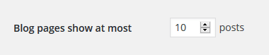 Setting the number of blog posts per page