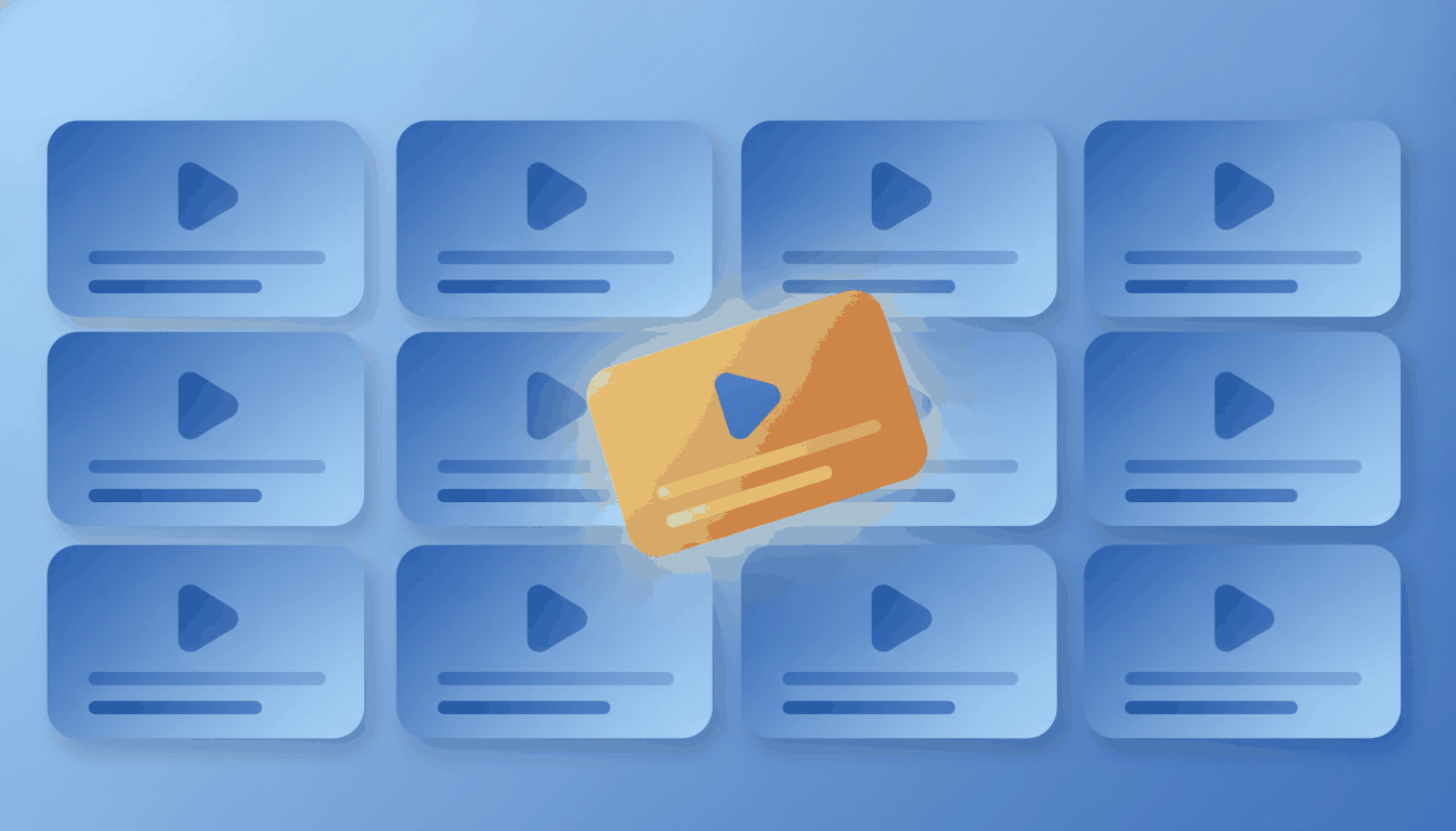 A grid of WordPress video course cards with one highlighted