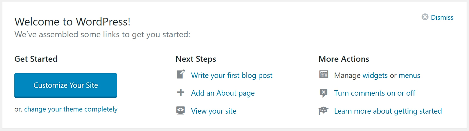 Welcome to WordPress Dashboard Widget