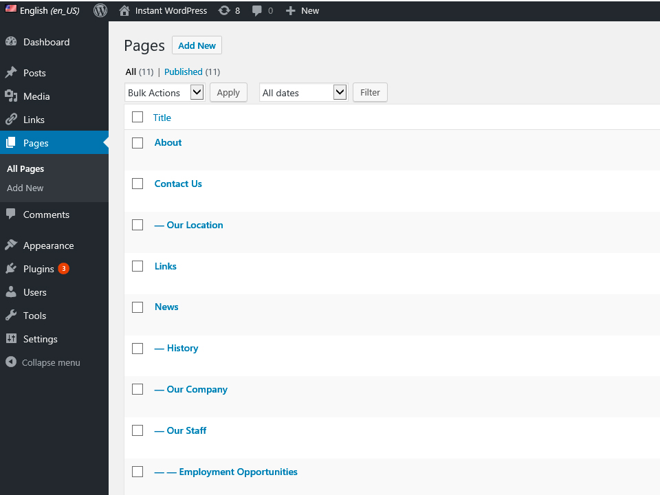 All Pages View WordPress