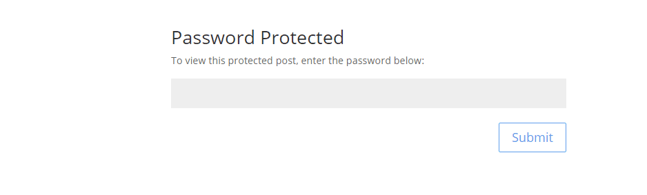 WordPress Password Protected Page