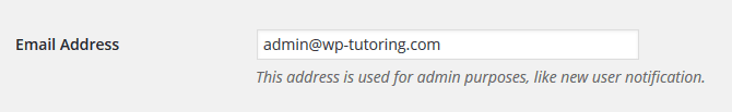 WordPress Tutorial - Setting the WordPress Admin email address