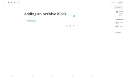 Adding the Archive Widget to Gutenberg- WordPress 5.0