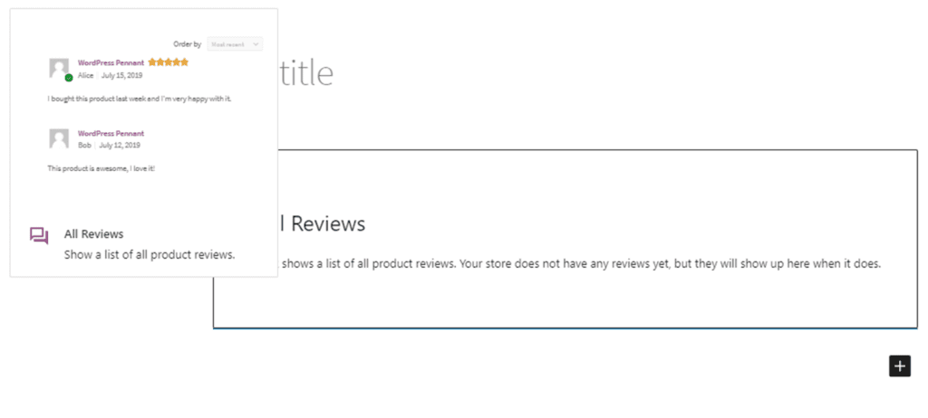 WooCommerce All Reviews Block